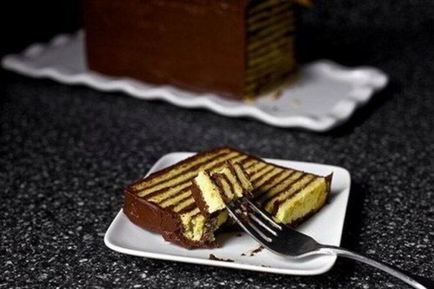 Рецепт ванильный многослойный торт с шоколадным кремом