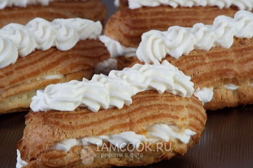 Рецепт эклеры со сливками