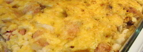 картофельная запеканка с сосисками и грибами. Шаг 10