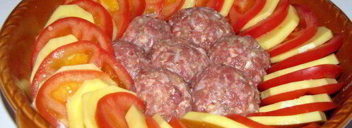 овощная запеканка с тефтельками. Шаг 3