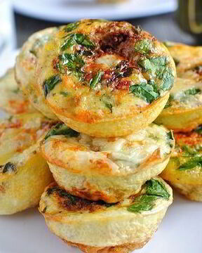 Творожные мини-запеканки с овощами в духовке