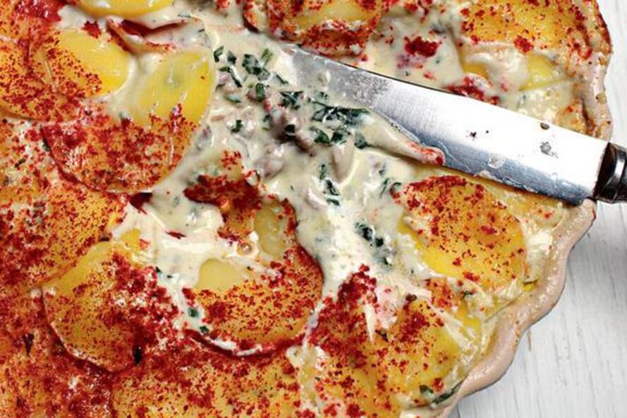 Рецепт запеканка из картофеля с цесаркой и голубым сыром