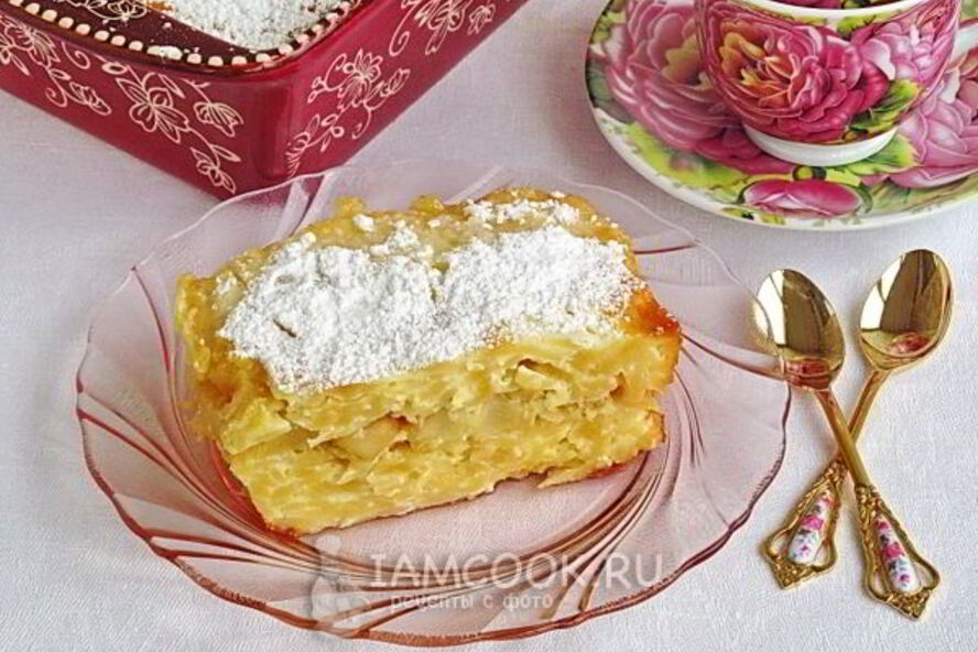 Рецепт запеканки иза лапшей с медовыми грушами