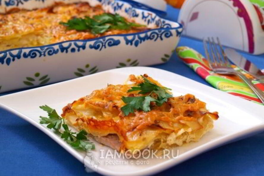 Рецепт запеканка из свинины с картофелем в духовке