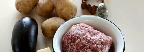 запеканка с баклажанами, фаршем и картофелем. Шаг 2