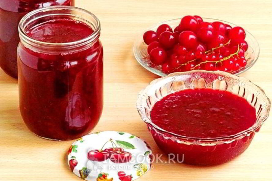 Рецепт джем из вишни и красной смородины