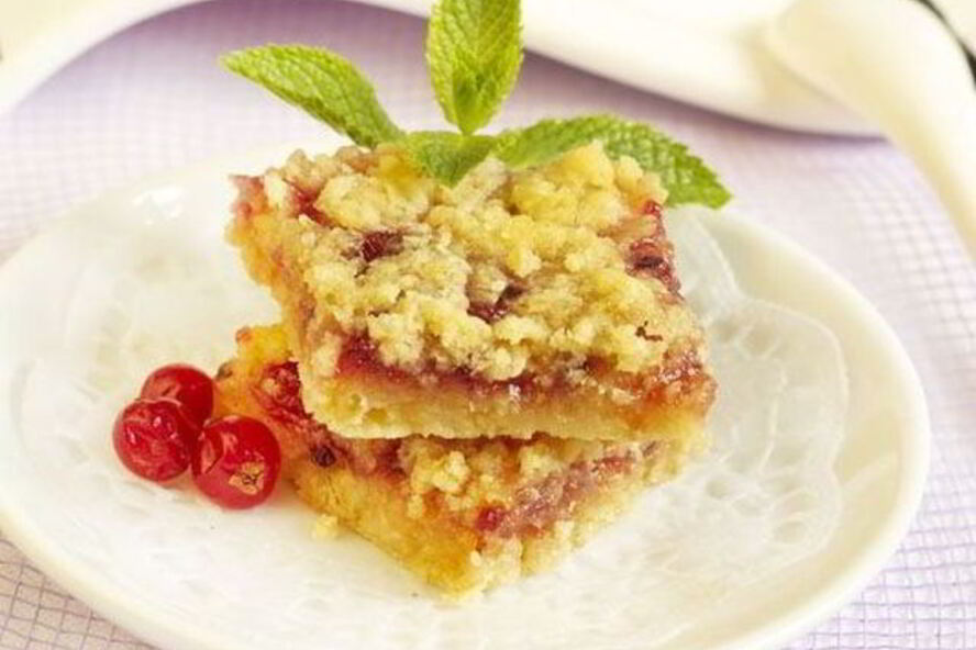 Рецепт овсяные ромбики с джемом