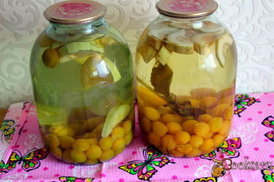 Рецепт компот из алычи с кабачком