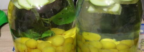 компот из алычи с кабачком. Шаг 2