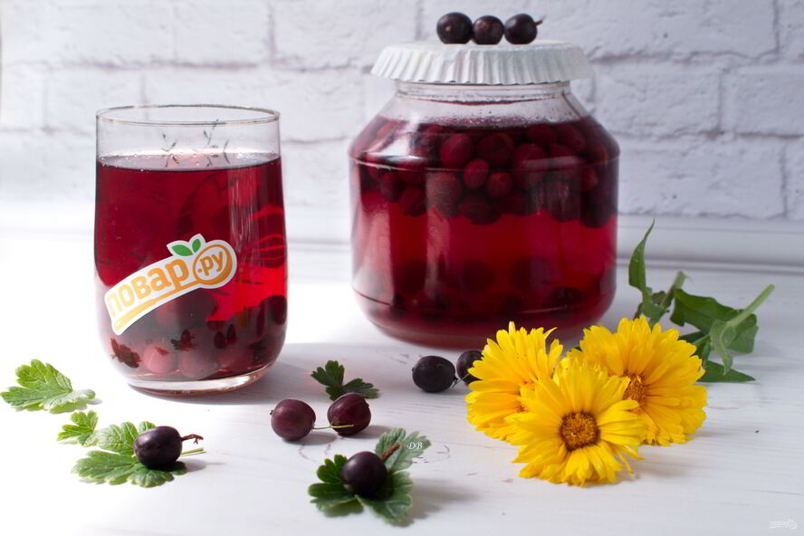 Рецепт компот из красного крыжовника