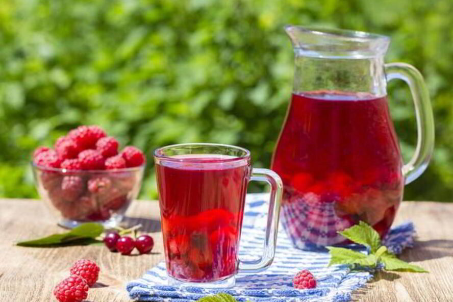 Рецепт компот из малины и черешни