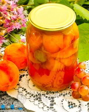 Компот из персиков и винограда на зиму