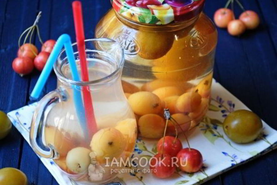 Рецепт компот из ранеток и слив на зиму