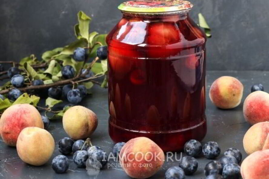 Рецепт компот из терна и персиков на зиму