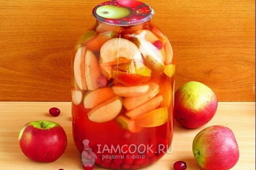 Рецепт компот из яблок и кизила