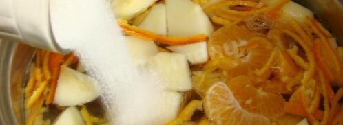 мандариновый компот из мандарин и яблок на зиму. Шаг 9