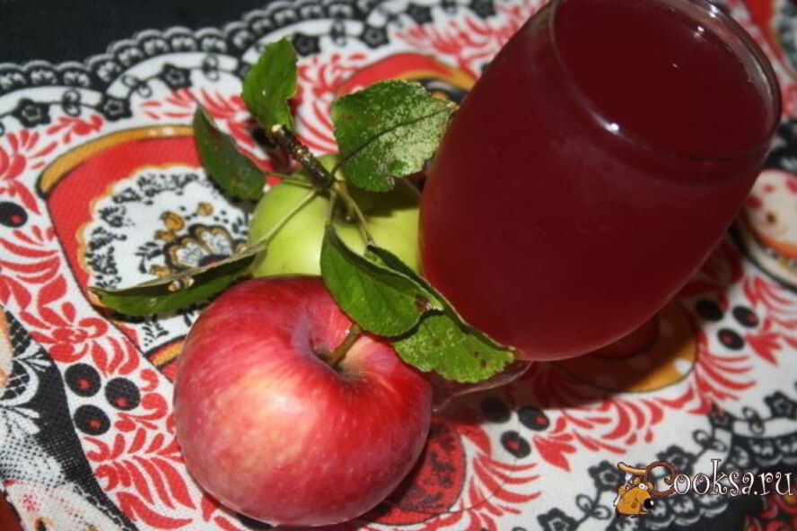 Рецепт яблочный компот с виноградными листочками