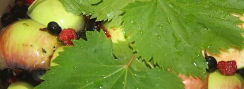 яблочный компот с виноградными листочками. Шаг 3