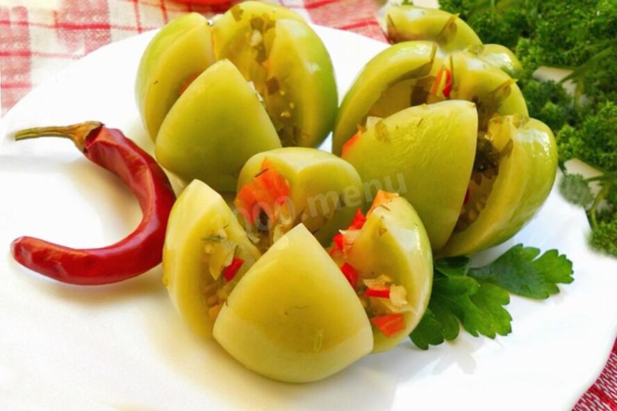 Рецепт квашеные зеленые помидоры в кастрюле