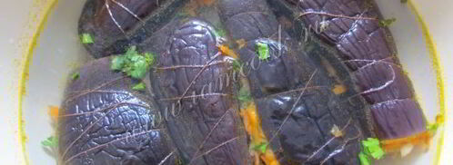 маринованные баклажаны с морковью и зеленью. Шаг 11