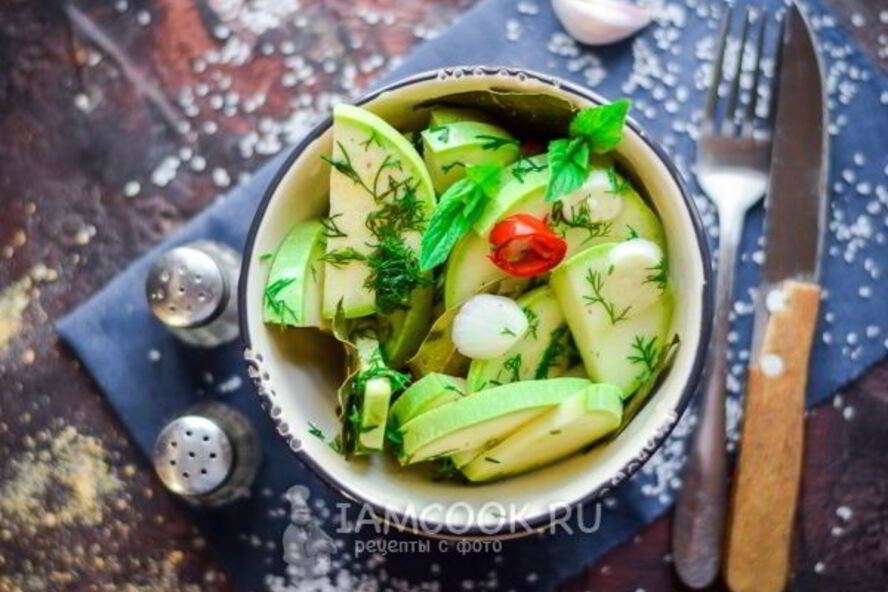 Рецепт острые маринованные кабачки