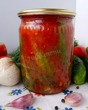 Огурцы на зиму в томатной пасте