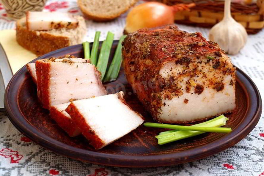 Рецепт соленое сало в луковой шелухе