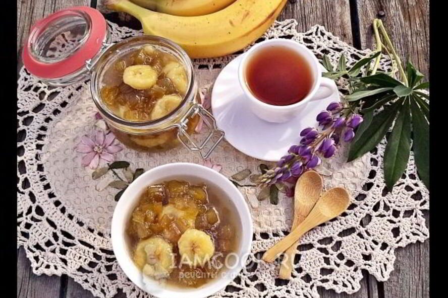 Рецепт варенье из ревеня с бананом