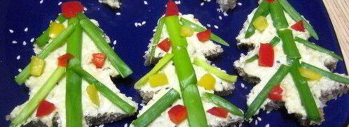 бутерброды новогодняя елочка. Шаг 6