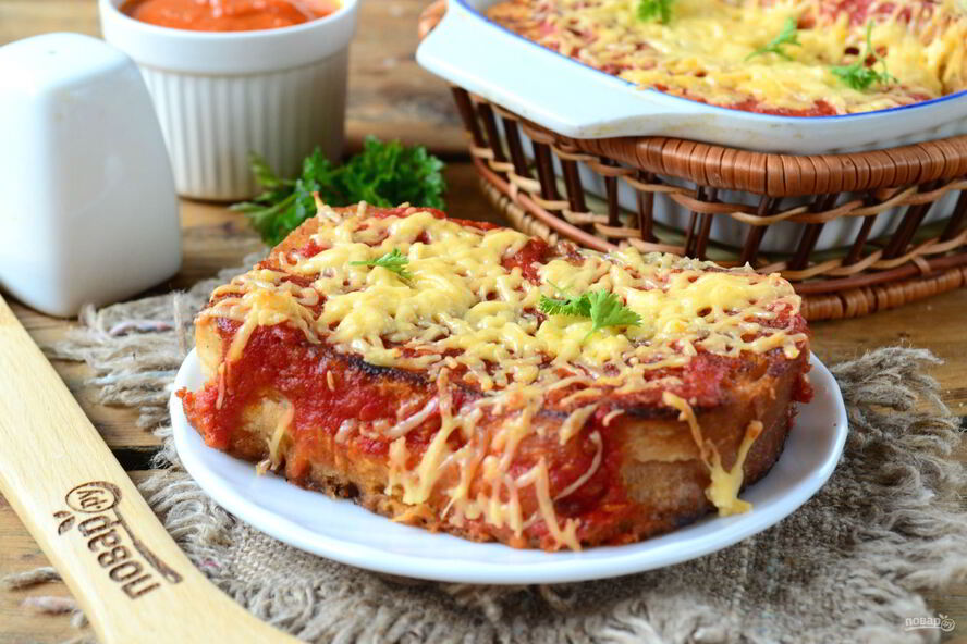 Рецепт бутерброды под сырно-томатной подушкой