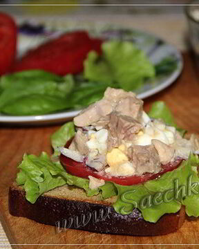 Бутерброды с печенью трески и яйцом