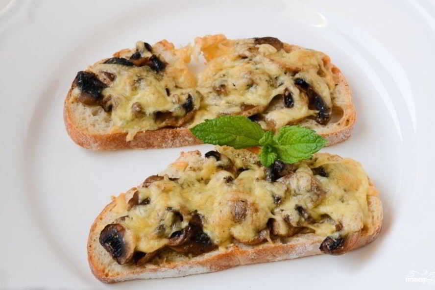 Рецепт запеченные бутерброды с грибами