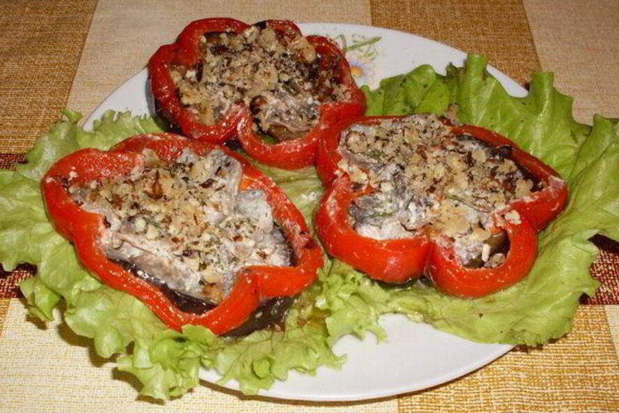 Рецепт фантазия на тему баклажана и грибов