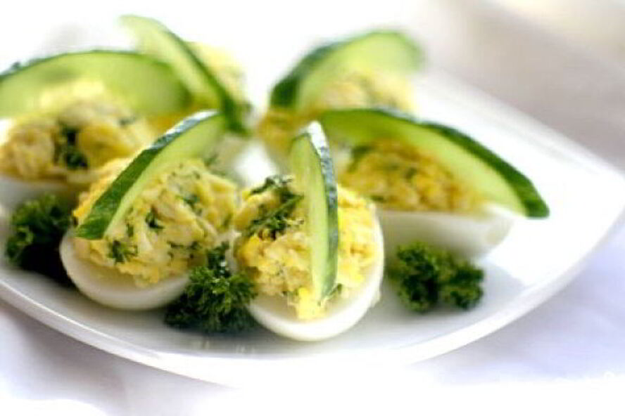 Рецепт яйца, фаршированные ветчиной