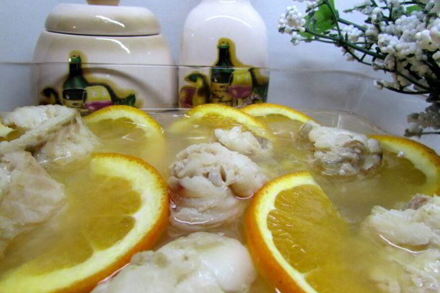 Рецепт филе камбалы в апельсиновом желе