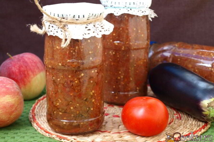 Рецепт икра из баклажанов с яблоками