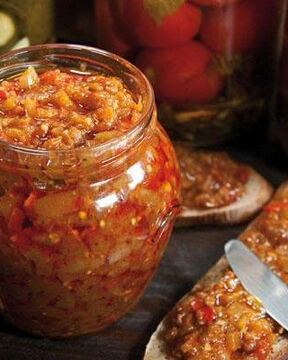 Овощная икра из баклажанов и перца