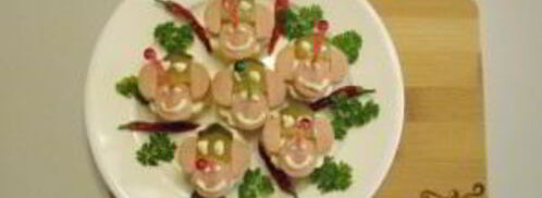 канапе обезьянки на шпажках. Шаг 10