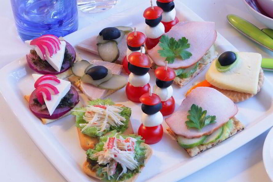 Рецепт канапе с ветчиной