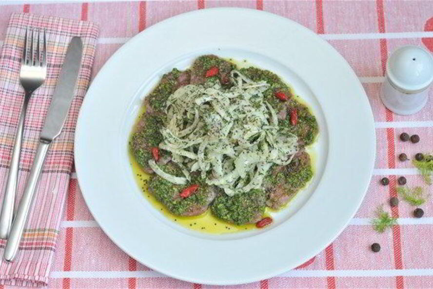 Рецепт карпаччо из маринованной телятины