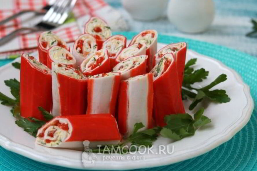 Рецепт крабовые палочки, фаршированные красной икрой