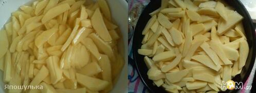 куриные бедра маринованные в кефире, с картошкой. Шаг 3