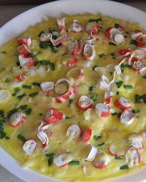 Омлет с крабовыми палочками