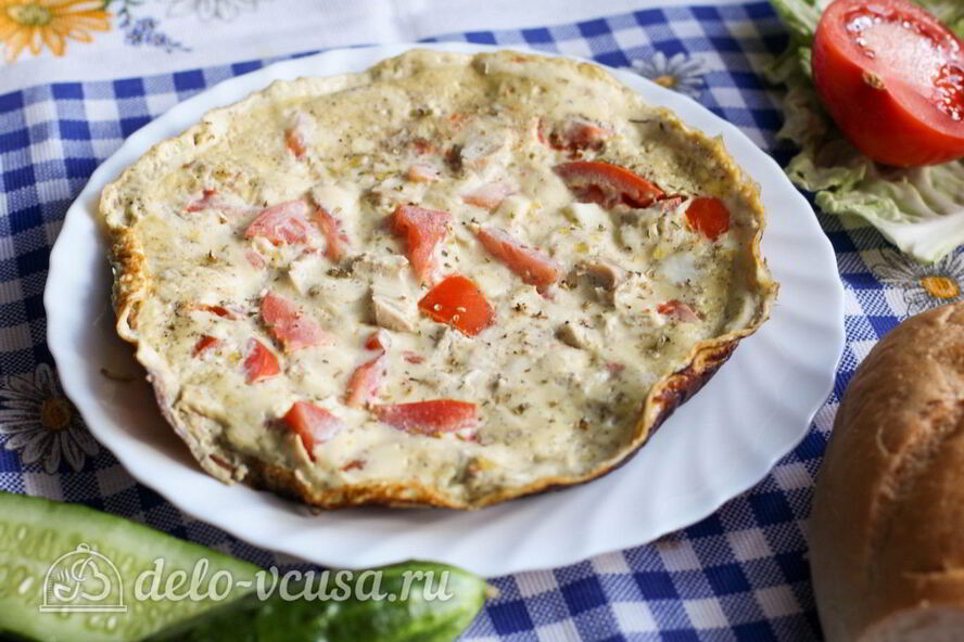 Рецепт омлет с курицей