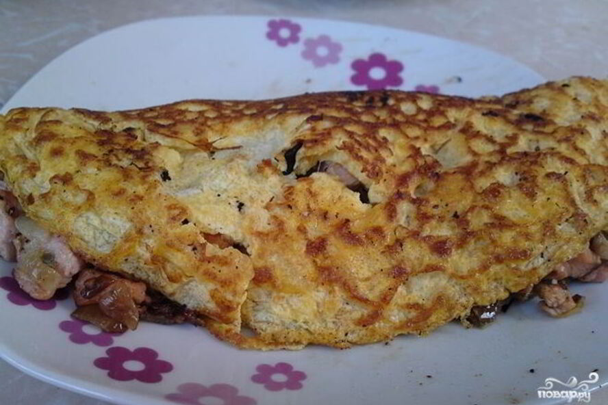 Рецепт омлет с лососем