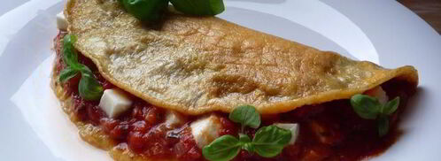 омлет с помидорами и моцареллой. Шаг 3