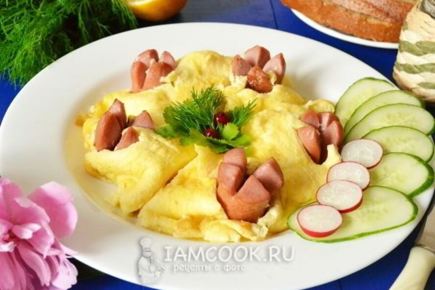 Рецепт омлет с сосисками в мультиварке
