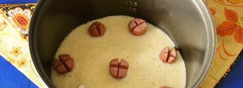 омлет с сосисками в мультиварке. Шаг 10