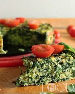 Омлет с творогом и шпинатом