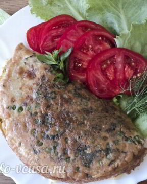 Омлет с зеленым горошком